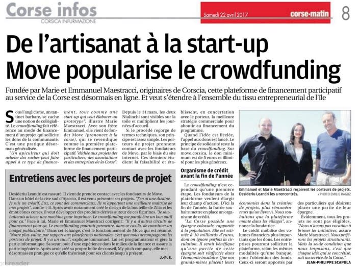 Corse Matin — 22 avril 2017